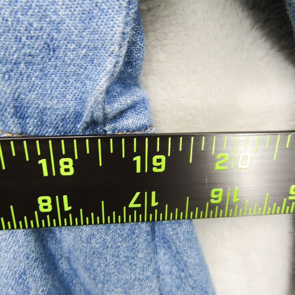 Vintage Fads Dress Womens M Blue Chambray Country Cottage Prairie Modest Y2K New - Picture 8 of 13